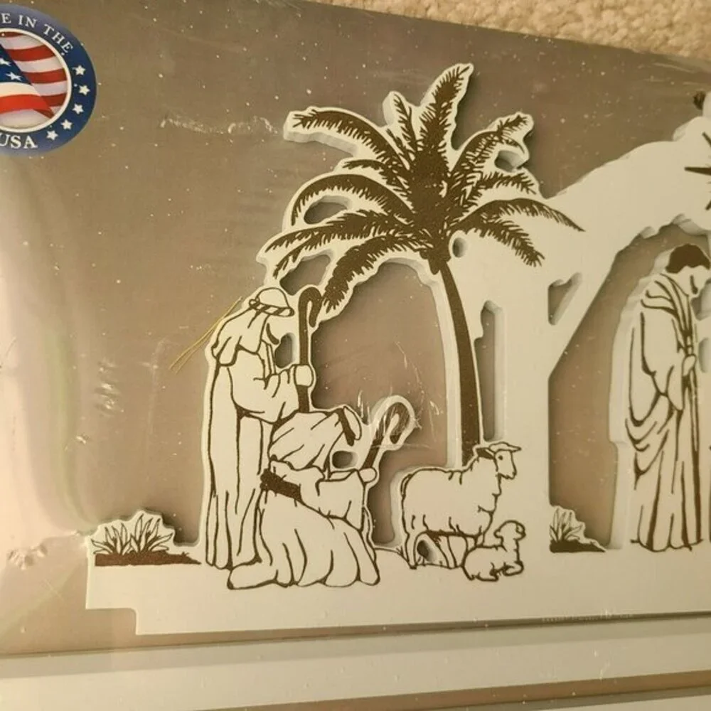P Graham Dunn Nativity Silhouette Christmas Decor Jesus Mother Mary Wiseman  USA